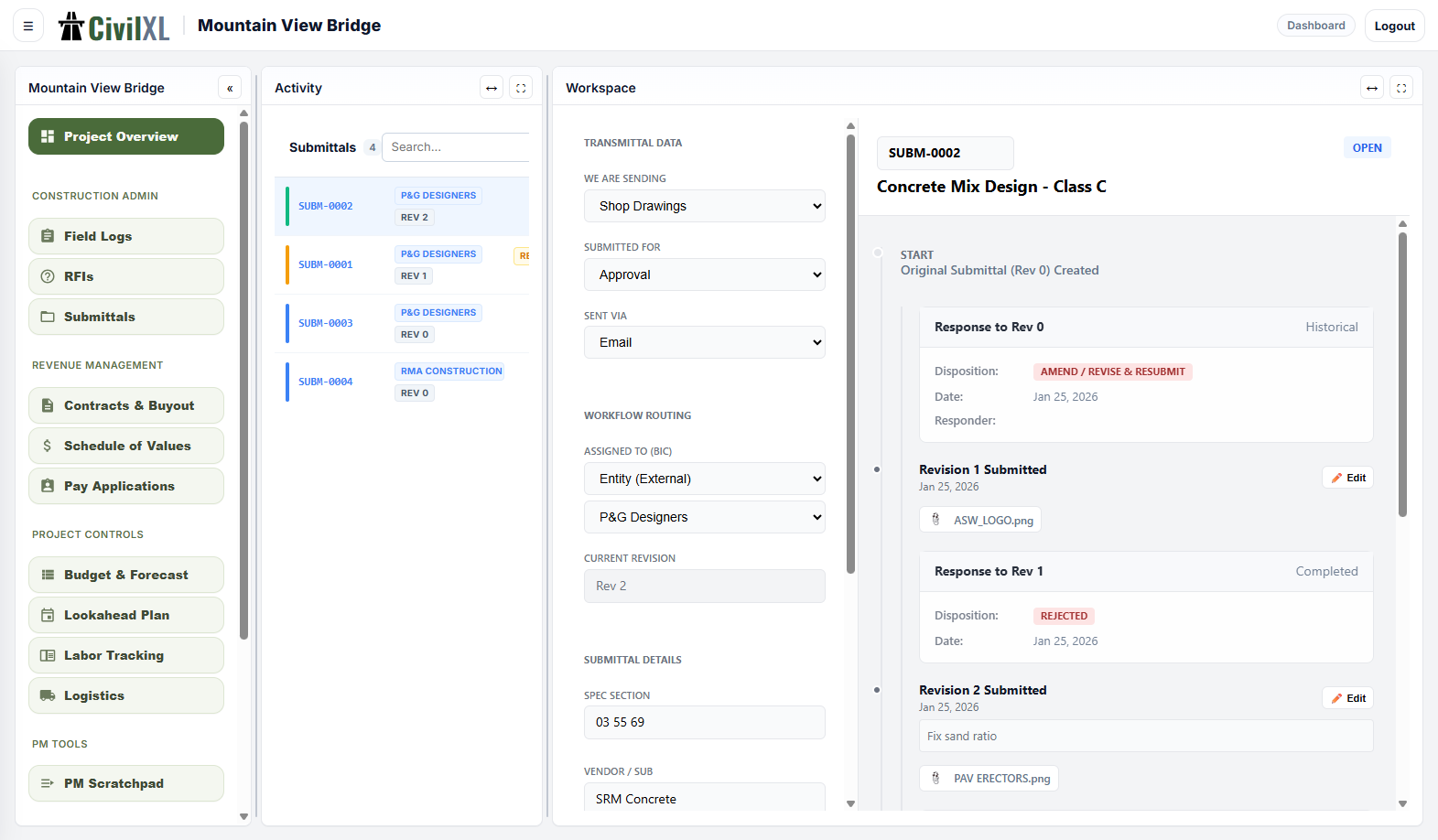 Submittals — screenshot pending